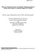 Cover page: Effect of catalyst structure on oxidative dehydrogenation of ethane and 
propane on alumina-supported vanadia