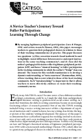 Cover page: A Novice Teacher’s Journey Toward Fuller Participation: Learning Through Change