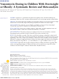 Cover page: Vancomycin Dosing in Children With Overweight or Obesity: A Systematic Review and Meta-analysis