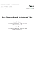 Cover page: Rate distortion bounds for voice and video