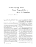 Cover page: Is Anthropology Alive? Social Responsibility in Social Anthropology