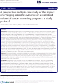 Cover page: A prospective multiple case study of the impact of emerging scientific evidence on established colorectal cancer screening programs: a study protocol