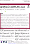 Cover page: Attenuation of neuroinflammation reverses Adriamycin-induced cognitive impairments