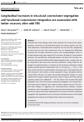 Cover page: Longitudinal increases in structural connectome segregation and functional connectome integration are associated with better recovery after mild TBI