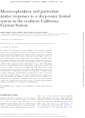 Cover page: Mesozooplankton and particulate matter responses to a deep-water frontal system in the southern California Current System