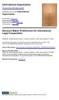 Cover page: Decision Maker Preferences for International Legal Cooperation