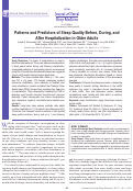 Cover page: Patterns and predictors of sleep quality before, during, and after hospitalization in older adults.