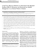 Cover page: Long-Term Memory Deficits are Associated with Elevated Synaptic ERK1/2 Activation and Reversed by mGluR5 Antagonism in an Animal Model of Autism