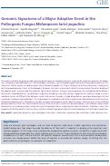 Cover page: Genomic Signatures of a Major Adaptive Event in the Pathogenic Fungus Melampsora larici-populina