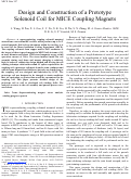 Cover page: Design and Construction of a Prototype Solenoid Coil for MICE Coupling Magnets