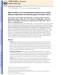 Cover page: High Prevalence of Screen Detected Prostate Cancer in West Africans: Implications for Racial Disparity of Prostate Cancer