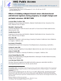 Cover page: Effects of Initiating Raltegravir-Based Versus Efavirenz-Based Antiretroviral Regimens During Pregnancy on Weight Changes and Perinatal Outcomes: NICHD P1081