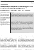 Cover page: Quantifying annual groundwater recharge and storage in the central Sierra Nevada using naturally occurring 35S