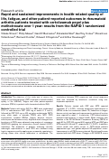 Cover page: Rapid and sustained improvements in health-related quality of life, fatigue, and other patient-reported outcomes in rheumatoid arthritis patients treated with certolizumab pegol plus methotrexate over 1 year: results from the RAPID 1 randomized controlled trial