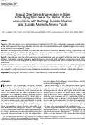 Cover page: Sexual Orientation Enumeration in State Antibullying Statutes in the United States: Associations with Bullying, Suicidal Ideation, and Suicide Attempts Among Youth.