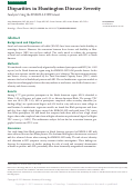 Cover page: Disparities in Huntington Disease Severity: Analysis Using the ENROLL-HD Dataset.