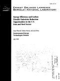 Cover page: Energy Efficiency and Carbon Dioxide Emissions Reduction Opportunities in the U.S. Iron and Steel Sector