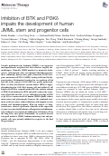 Cover page: Inhibition of BTK and PI3Kδ impairs the development of human JMML stem and progenitor cells