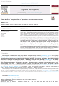 Cover page: Preschoolers’ acquisition of producer-product metonymy