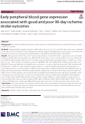 Cover page: Early peripheral blood gene expression associated with good and poor 90-day ischemic stroke outcomes