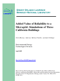 Cover page: Added Value of Reliability to a Microgrid: Simulations of Three California Buildings