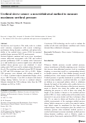 Cover page: Urethral sleeve sensor: a non-withdrawal method to measure maximum urethral pressure