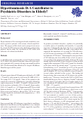 Cover page: Hypovitaminosis D: A Contributor to Psychiatric Disorders in Elderly?