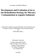 Cover page: Development and Evaluation of an in-situ Remediation Strategy for Mercury Contamination in Aquatic Sediments