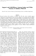 Cover page: Support and Self-Efficacy Among Latino and White Parents of Children With ID