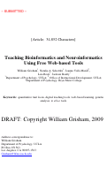 Cover page of Teaching Bioinformatics and Neuroinformatics Using Free Web-based Tools