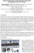 Cover page: Sub-microradian Surface Slope Metrology with the ALS Developmental Long Trace Profiler