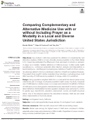 Cover page: Comparing Complementary and Alternative Medicine Use with or without Including Prayer as a Modality in a Local and Diverse United States Jurisdiction