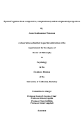 Cover page: Spatial Cognition from comparative, computational, and developmental perspectives