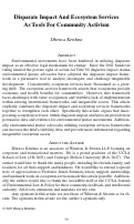 Cover page: Disparate Impact And Ecosystem Services As Tools For Community Activism