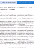 Cover page: Long-Term Active Surveillance for Prostate Cancer: Answers and Questions