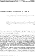 Cover page: Shubnikov-de Haas measurements on LuRh2Si2