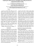 Cover page: Exploring the relations between oral language and reading instruction in acomputational model of reading