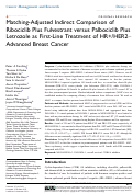 Cover page: Matching-Adjusted Indirect Comparison of Ribociclib Plus Fulvestrant versus Palbociclib Plus Letrozole as First-Line Treatment of HR+/HER2− Advanced Breast Cancer