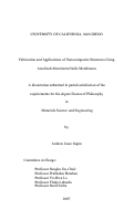 Cover page: Fabrication and applications of nanocomposite structures using anodized aluminum oxide membranes