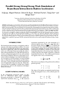 Cover page: Parallel strong-strong/strong-weak simulations of beam-beam interaction 
in hadron accelerators