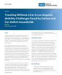 Cover page of Traveling Without a Car in Los Angeles: Mobility Challenges Faced by Carless and Car-Deficit Households&nbsp;