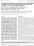 Cover page: Pressure dissociation of integration host factor-DNA complexes reveals flexibility-dependent structural variation at the protein-DNA interface