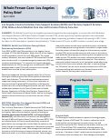 Cover page of Whole Person Care-Los Angeles Policy Brief: Los Angeles County Homeless Care Support Services (HCSS) and Tenancy Support Services (TSS) Reduce Acute Medical Care Use and Increase Primary Care Use