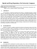 Cover page: Opioid and Drug Dependence on University Campuses