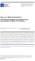 Cover page: Time as a “Built-In Headwind”:  The Disparate Impact of Portfolio Cross-assessment on Black TYC students