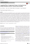 Cover page: Longitudinal Effects of Supplemental Forage on the Honey Bee (Apis mellifera) Microbiota and Inter- and Intra-Colony Variability