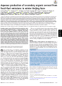 Cover page: Aqueous production of secondary organic aerosol from fossil-fuel emissions in winter Beijing haze
