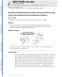 Cover page: Questions in natural products synthesis research that can (and cannot) be answered using computational chemistry