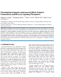 Cover page: Chromophore-Based Luminescent Metal–Organic Frameworks as Lighting Phosphors