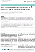 Cover page: Weakly supervised learning of biomedical information extraction from curated data